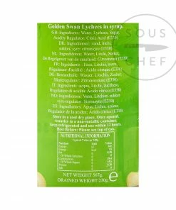 Golden Swan Lychee 565g Ingredients