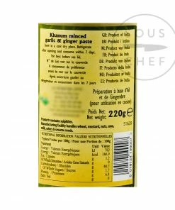 Ingredients Khanum Minced Garlic & Ginger 220g