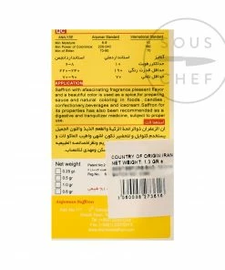 Anjoman Saffron Spanish Ingredients