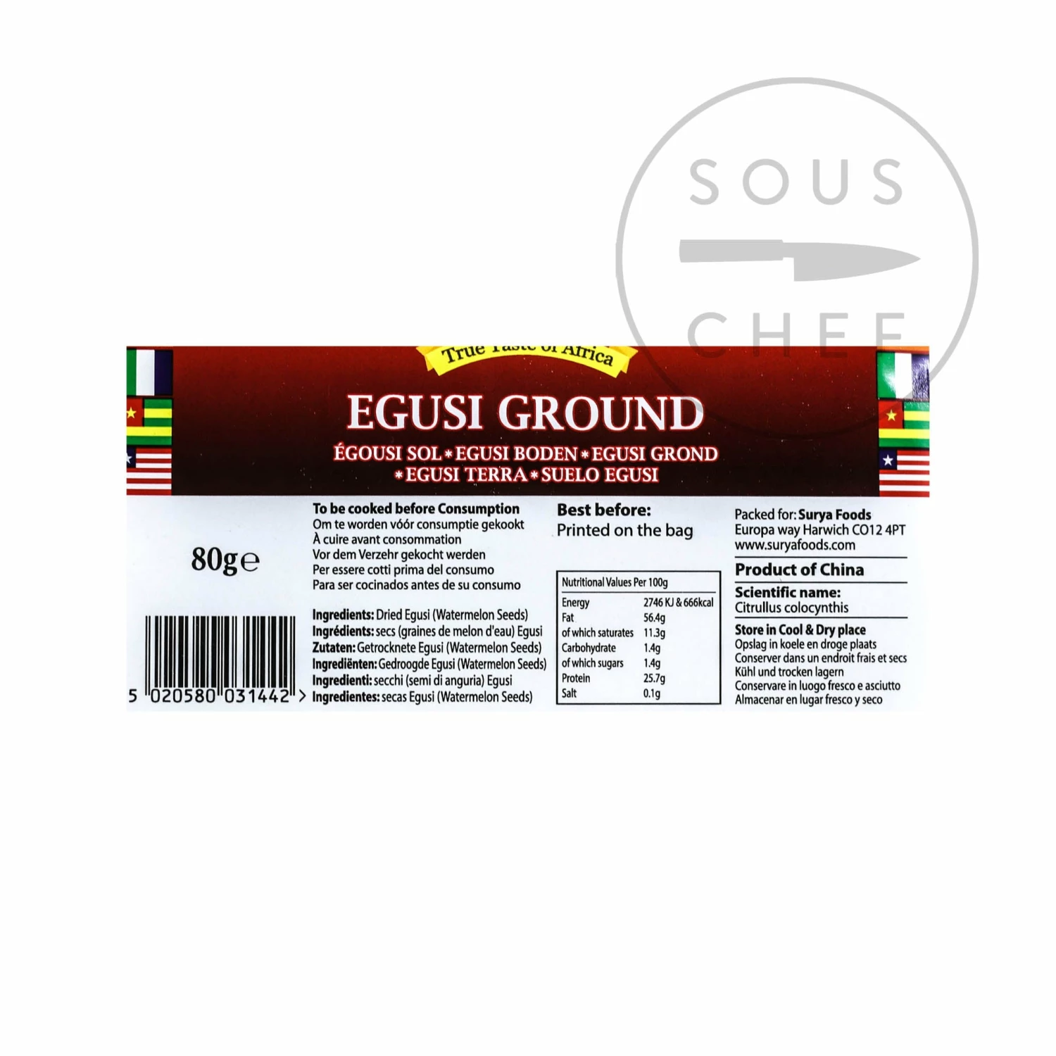 Ingredients Mother Africa Ground Egusi 80g
