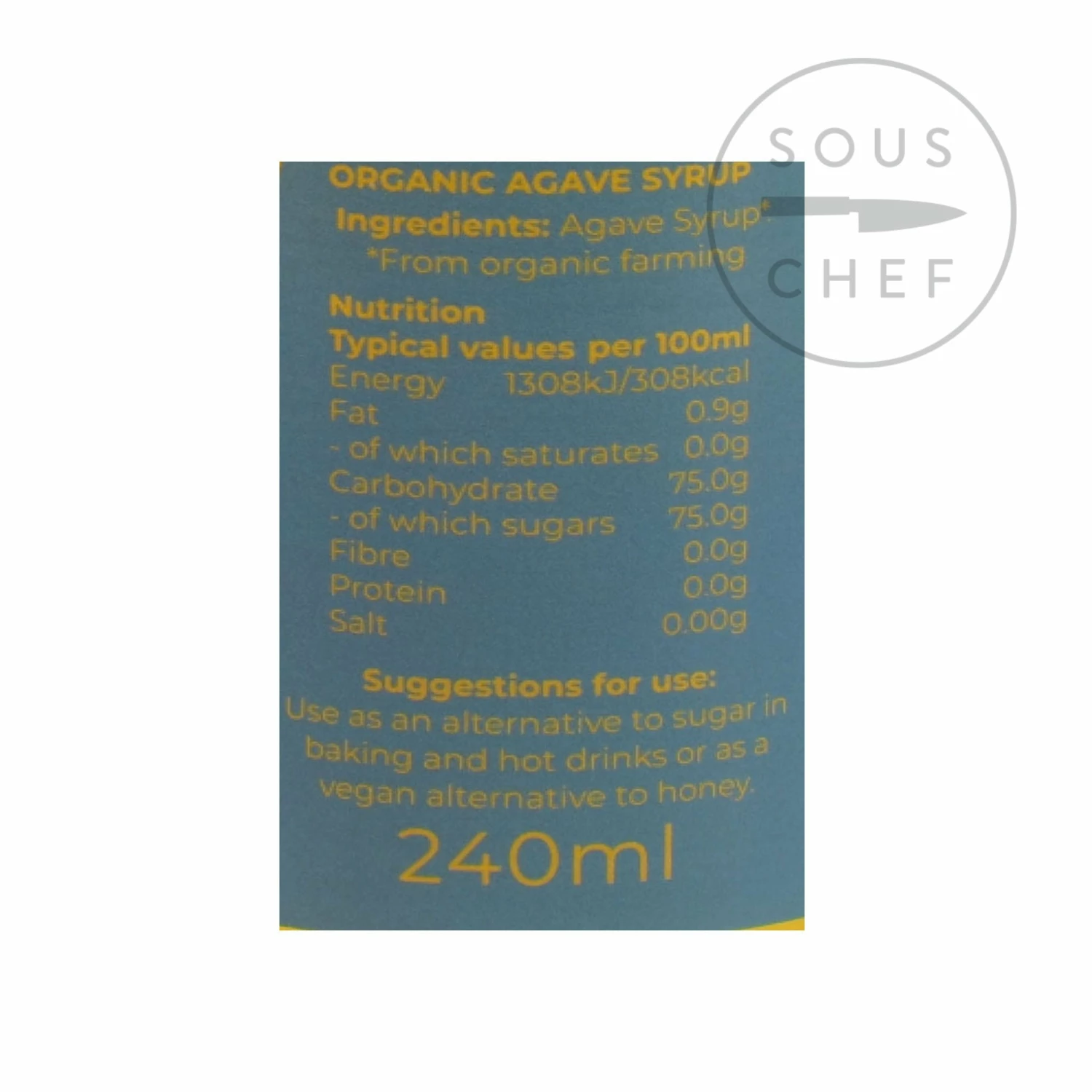 Suma Ingredients Organic Agave Syrup 240ml