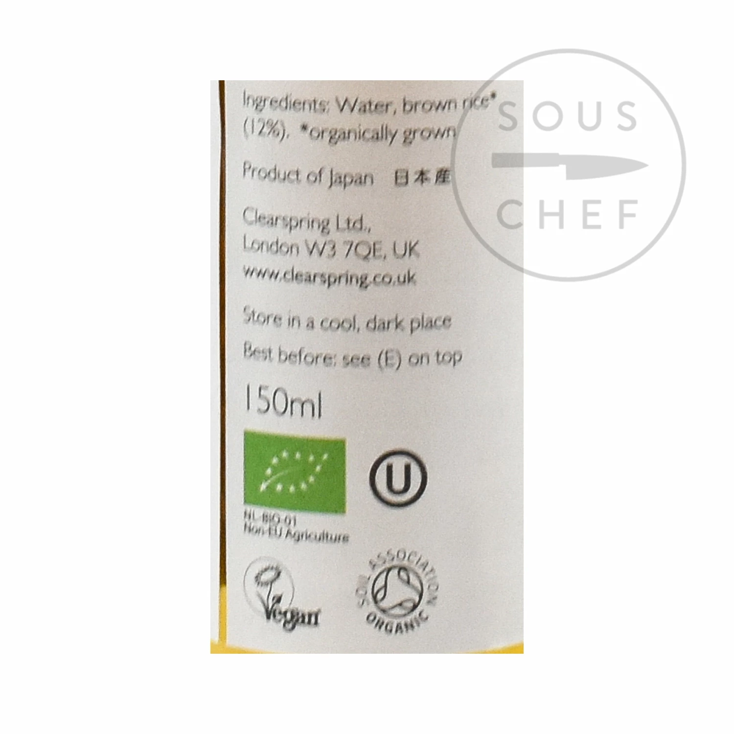 Ingredients Clearspring Organic Brown Rice Vinegar 150ml