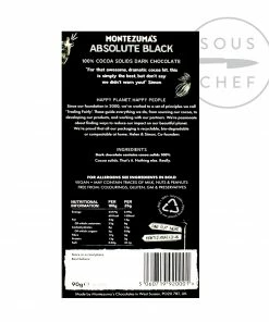 Montezuma's Dark Chocolate Absolute Black 100% Cocoa 90g Ingredients