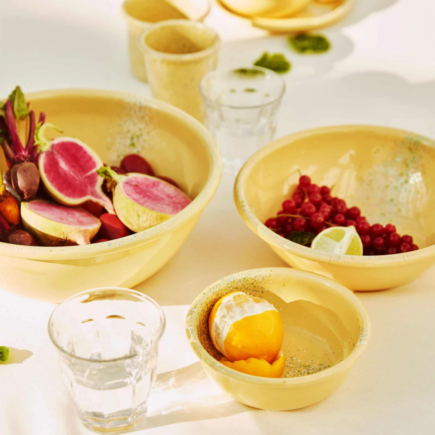 Kapka Splatter Fest Enamel Bowl Yellow Enamel - Kapka