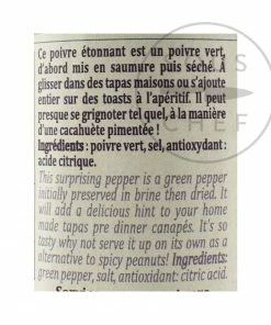 Terre Exotique Green Salty Coastal Pepper 25g Ingredients