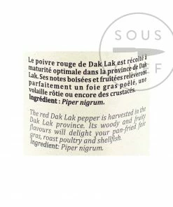 Ingredients Terre Exotique Red Dak Lak Pepper 60g