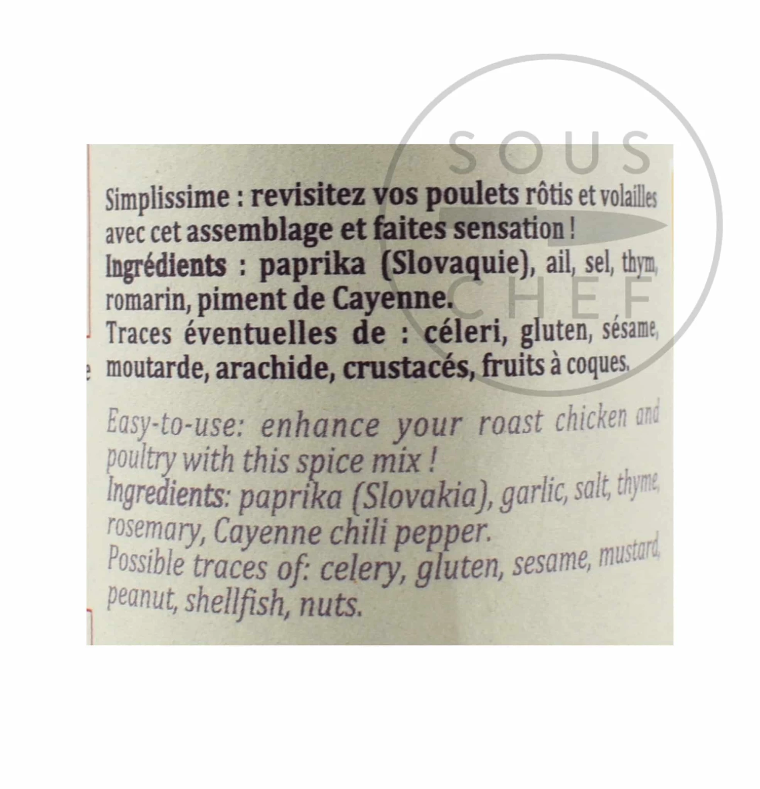 Ingredients Terre Exotique Roast Chicken Spice Blend 70g