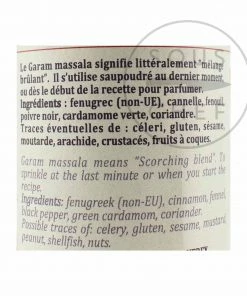Ingredients Terre Exotique Garam Masala 60g