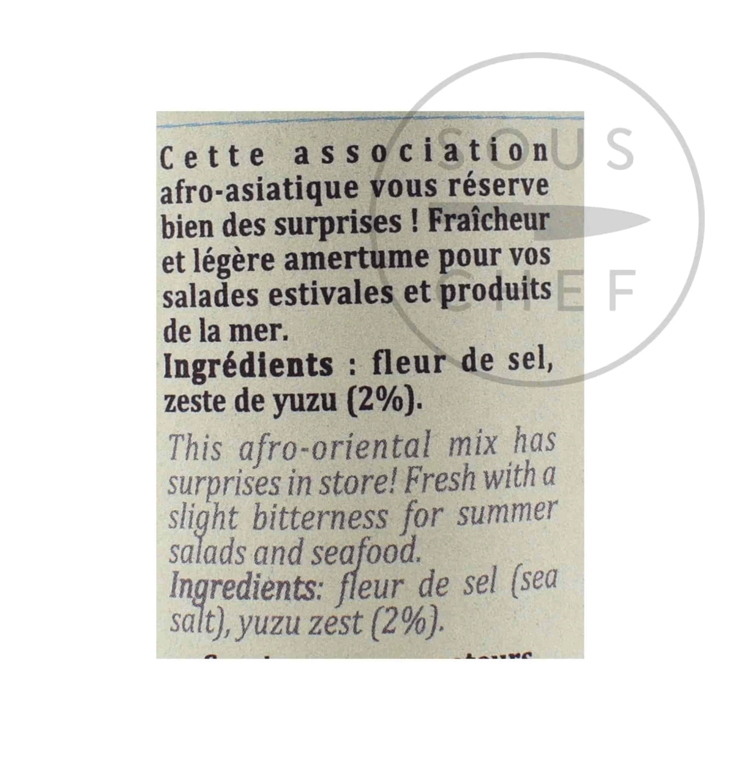 Terre Exotique Fleur De Sel With Yuzu Zest 90g Ingredients