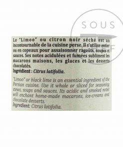 Ingredients Terre Exotique Dried Black Lime 40g