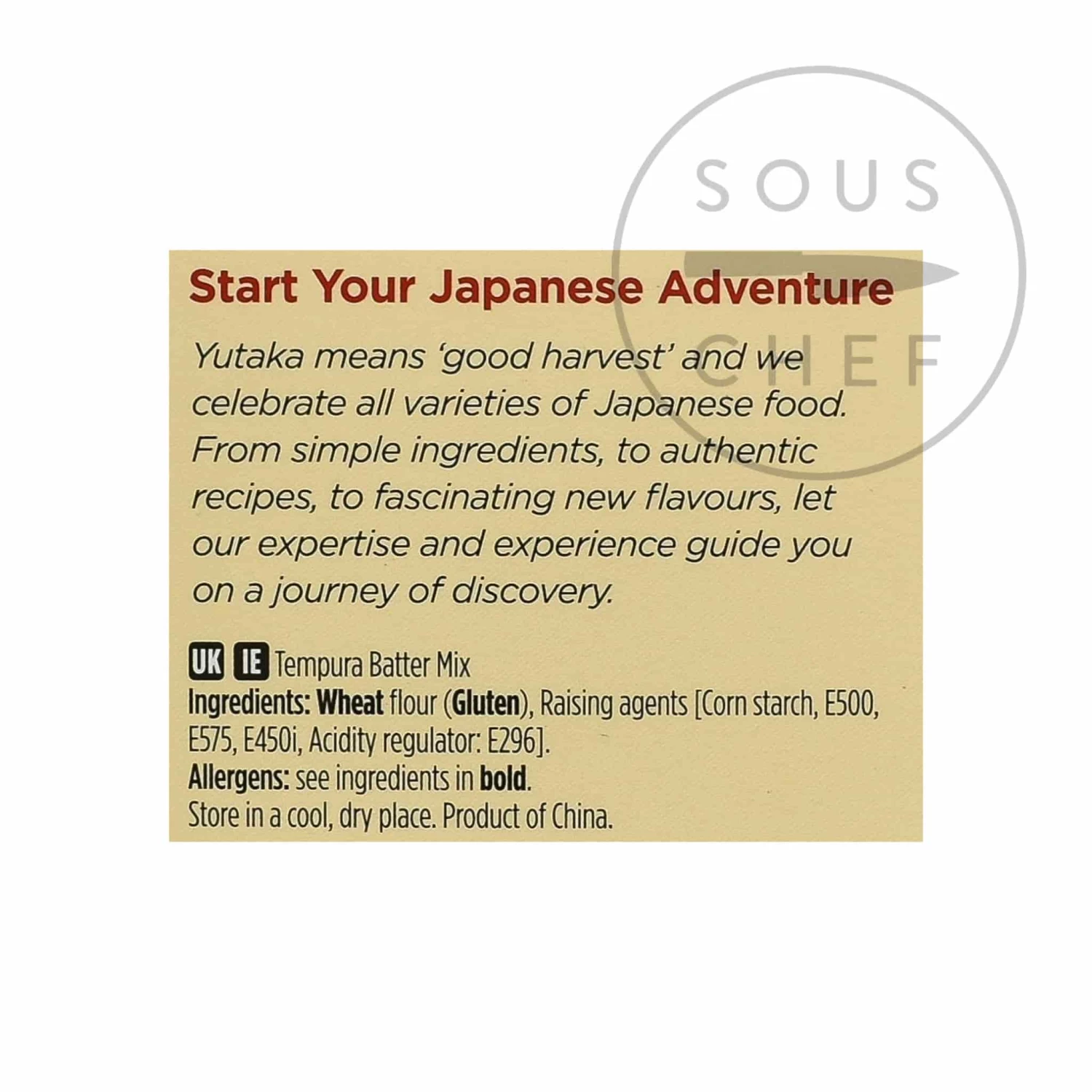 Yutaka Tempura Batter Mix 150g Ingredients