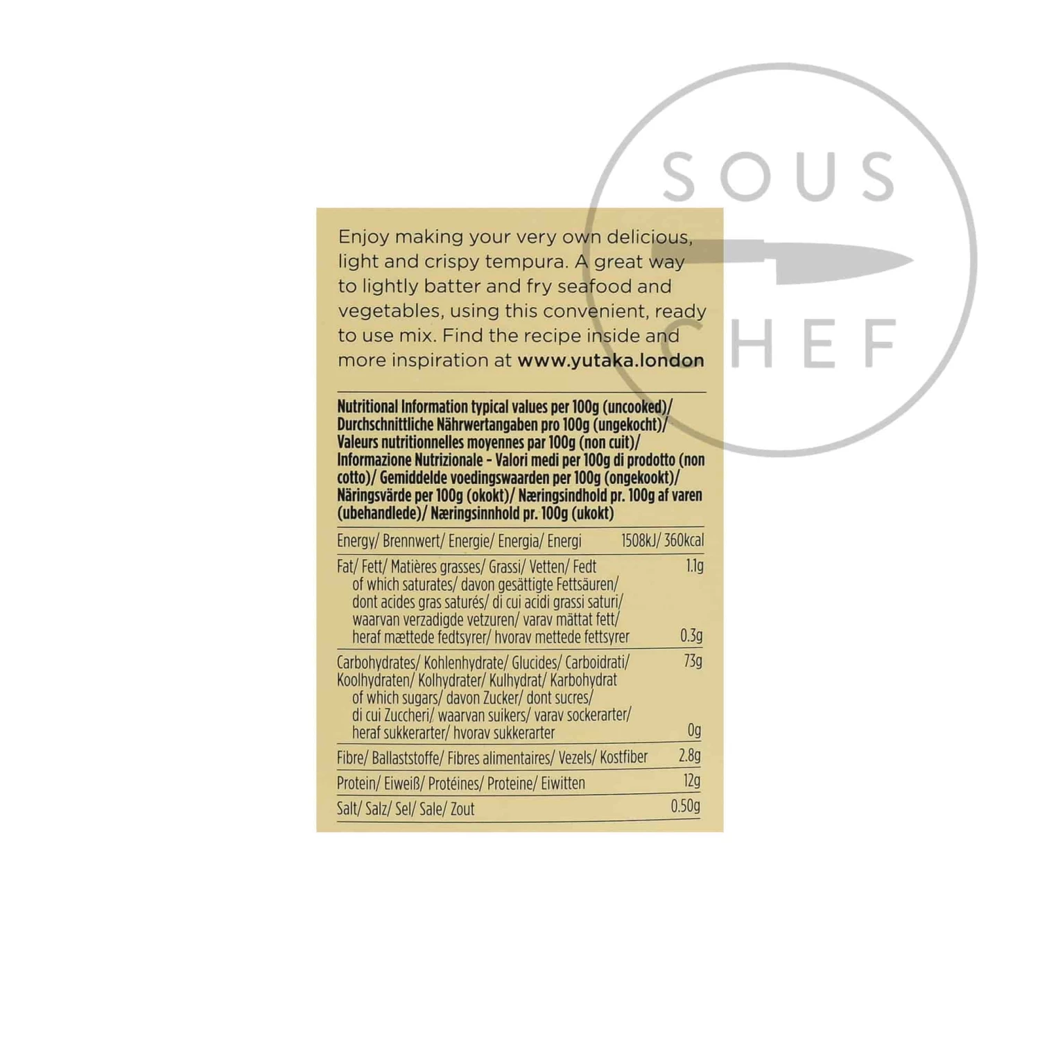 Yutaka Tempura Batter Mix 150g Ingredients