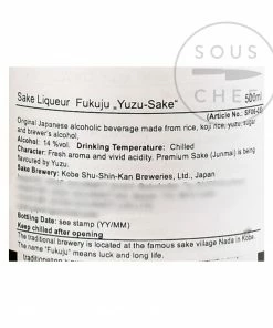 Fukuju Yuzu Sake 500ml Ingredients