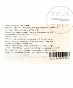 Japanese Ingredients Candied Yuzu Peel 30g