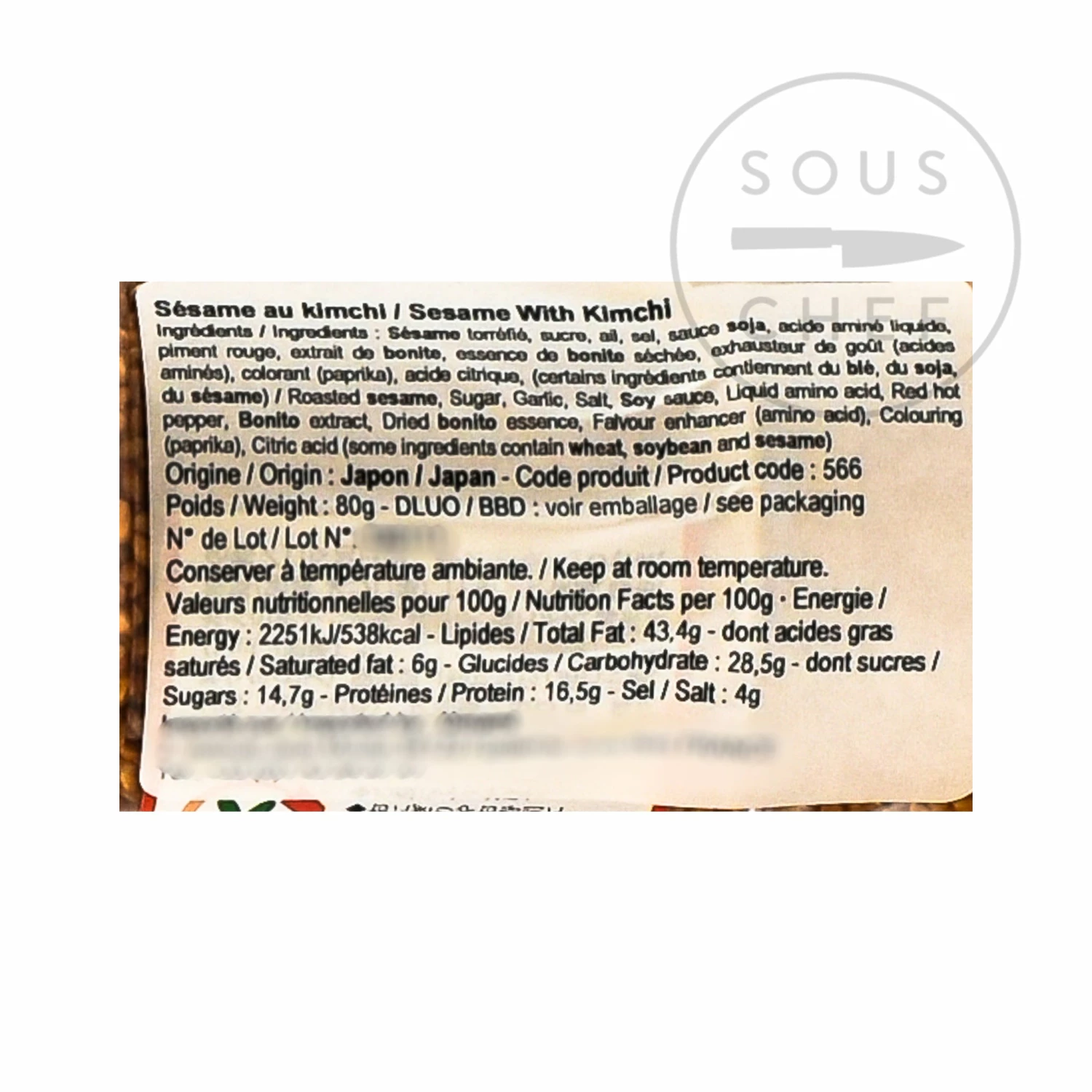 Toho Ingredients Kimchi Roasted Sesame Seeds 80g