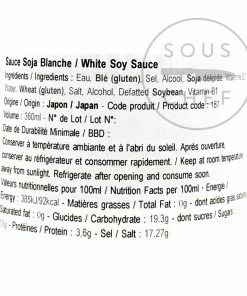 Ingredients Yamashin White Soy Sauce 360ml