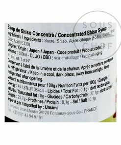 Tonami Shoyu Ingredients Concentrated Shiso Syrup 300ml