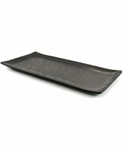 Tableware Black Melamine Rectangle Serving Plate 30x15cm