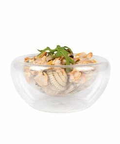 Portuguese Tableware Medium Double-Walled Glass Bowl X 3 170ml