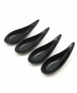 Kiji Stoneware & Ceramics Tableware White Porcelain Curved Canape Spoon X 12