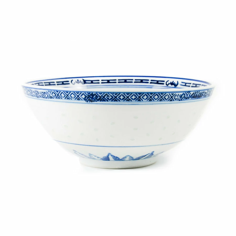 Chinese Tableware Blue Rice Pattern Serving Bowl 20.3cm Tableware