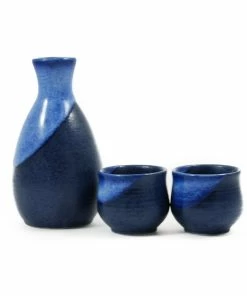 Kiji Stoneware & Ceramics Tableware Blue Sake Set