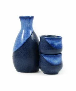 Kiji Stoneware & Ceramics Tableware Blue Sake Set