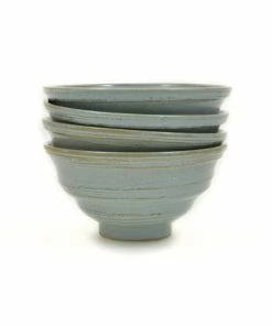 Kiji Stoneware & Ceramics Tableware Blue-Grey Glaze Noodle Bowl 20cm Dia X 10cm