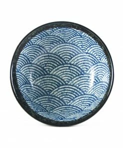 Kiji Stoneware & Ceramics Blue Wave Ramen Bowl Tableware