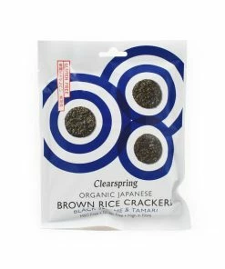 Ingredients Clearspring Organic Black Sesame Brown Rice Crackers 40g