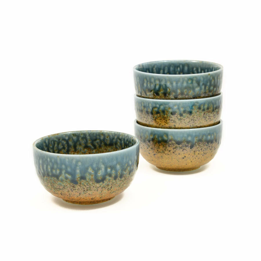 Kiji Stoneware & Ceramics Chouseki Blue Gold Bowl 13cm Dia X 7cm