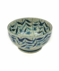 Kiji Stoneware & Ceramics Kikyo Flower Ramen Bowl 17cm Dia X 9cm Tableware