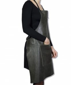 Cookware Dutchdeluxes Leather BBQ Apron In Vintage Grey