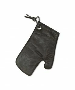 Dutchdeluxes Leather Oven Glove In Vintage Grey