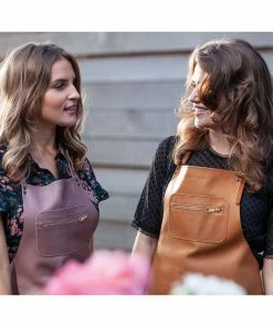 Dutchdeluxes Leather Zipper Apron In Classic Brown Cookware