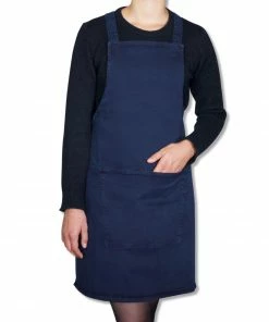 Dutchdeluxes Canvas Suspender Apron In Dark Blue