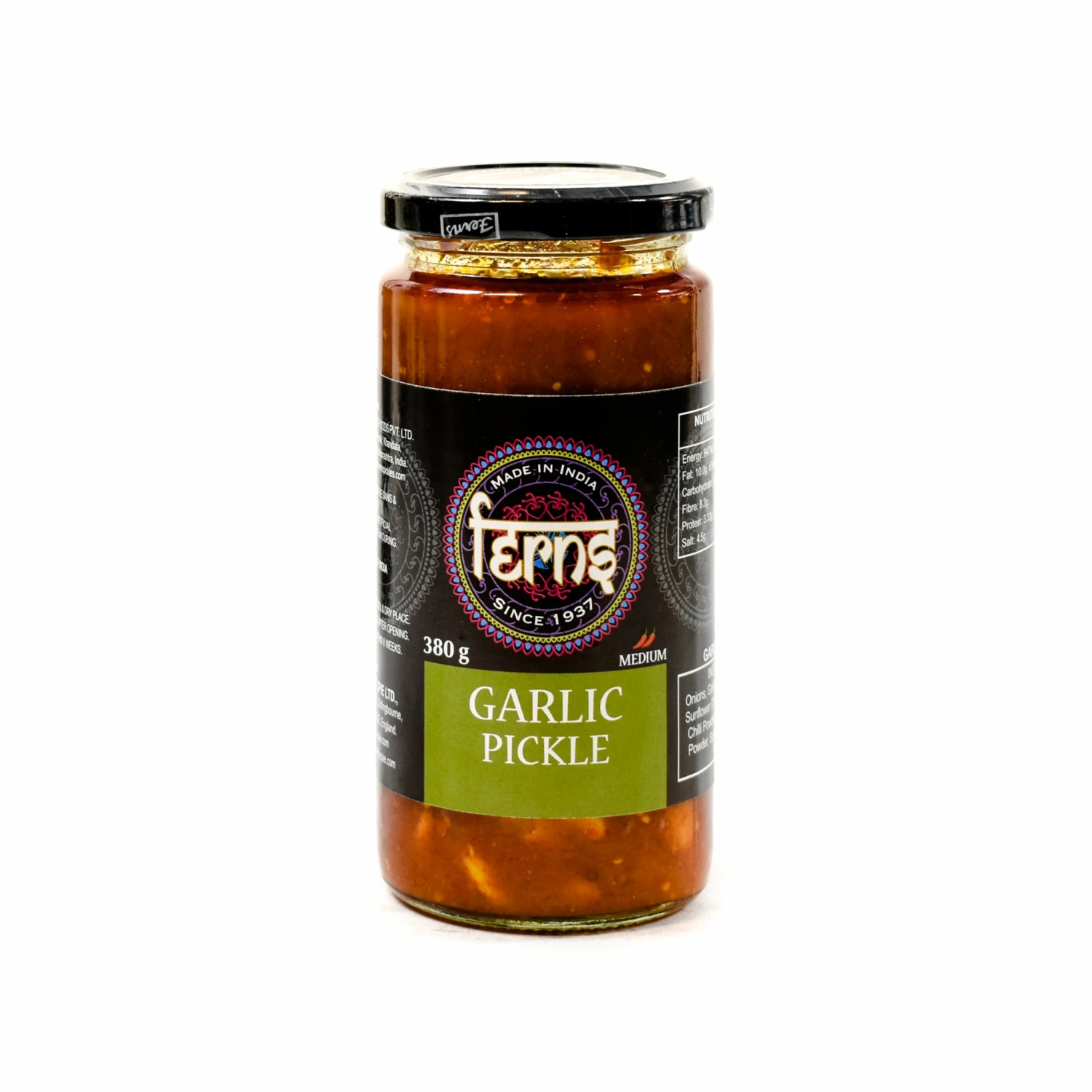 Ferns' Garlic Pickle 380g Ingredients