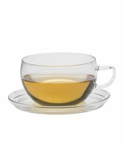 Trendglas Glass Teacup & Saucer 400ml
