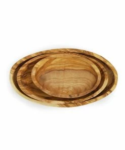 Naturally Med Tableware Olive Wood Stacking Bowl Set
