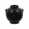 R&B Melamine Red & Black Miso Soup Bowl Tableware