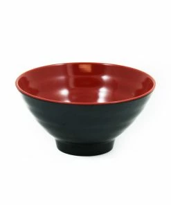 R&B Melamine Red & Black Rice & Soup Bowl Tableware