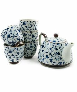 Kiji Stoneware & Ceramics Tableware Shizen Blue Japanese Teapot & Teacup Set