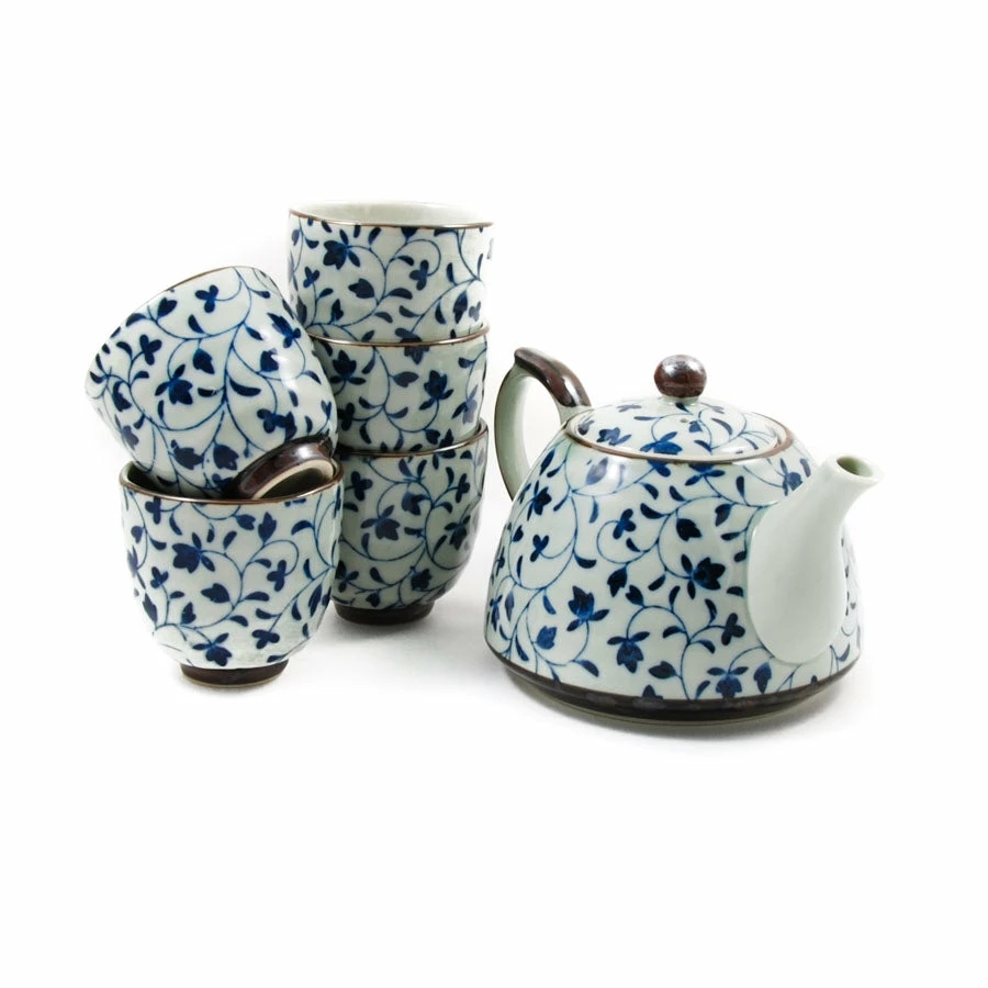 Kiji Stoneware & Ceramics Tableware Shizen Blue Japanese Teapot & Teacup Set
